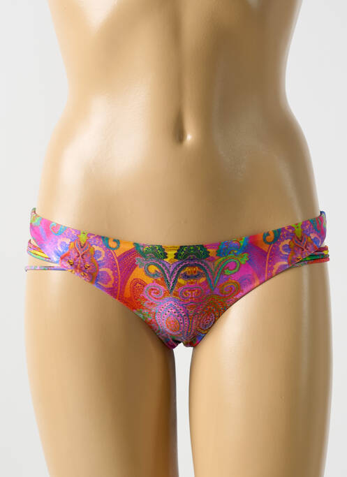Chiloți de baie imprimeu fantezie șnur roz LULI FAMA femme
