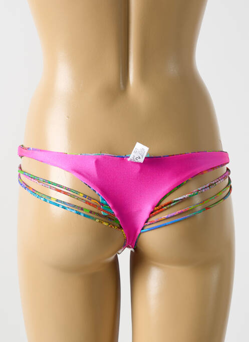 Chiloți de baie imprimeu fantezie șnur roz LULI FAMA femme