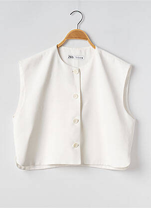 Vestă fără mâneci alb ZARA femeie