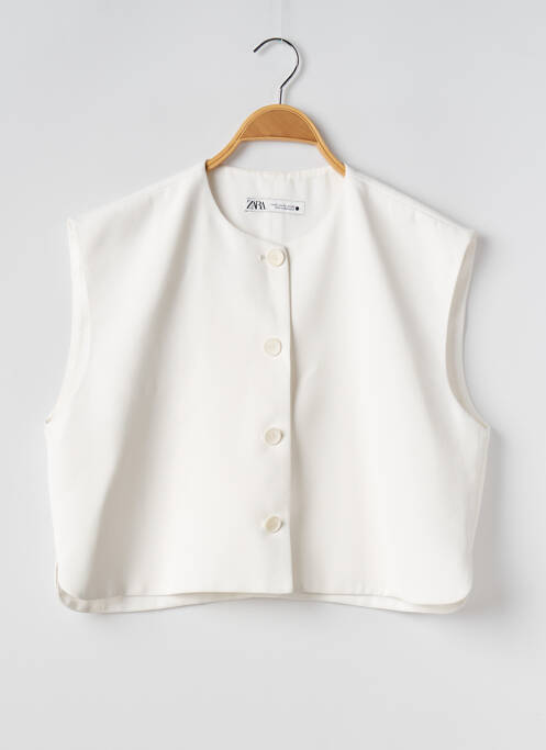 Vestă fără mâneci alb ZARA femeie