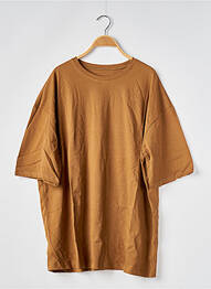 Tricou croială dreaptă mâneci scurte maro SANS MARQUE femme