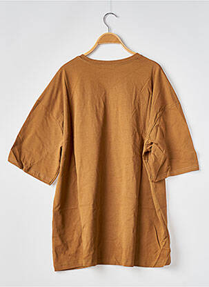 Tricou croială dreaptă mâneci scurte maro SANS MARQUE femeie