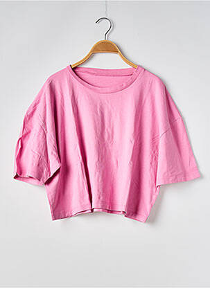 Tricou guler rotund mâneci scurte roz WE ARE JOLIES femeie