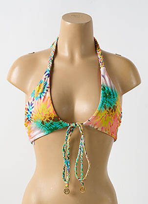 Sutien de costum de baie elasticitate top triunghiuri portocaliu LULI FAMA femeie