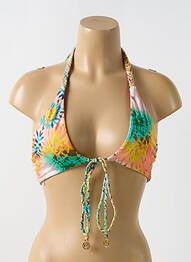 Sutien de costum de baie elasticitate top triunghiuri portocaliu LULI FAMA femme