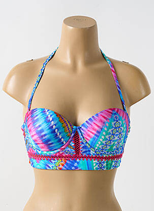 Sutien de costum de baie elasticitate top sutien modelat albastru LULI FAMA femeie