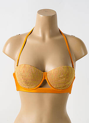 Sutien de costum de baie elasticitate sutien balconet cu decolteu înalt portocalie LULI FAMA femeie