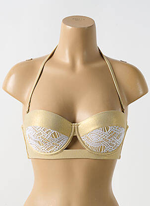 Sutien de costum de baie elasticitate top sutien modelat auriu LULI FAMA femeie