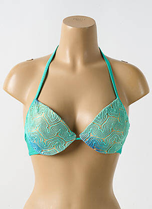 Sutien de costum de baie elasticitate top sutien push-up albastru LULI FAMA femeie