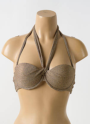 Sutien de costum de baie elasticitate top sutien modelat auriu LULI FAMA femeie