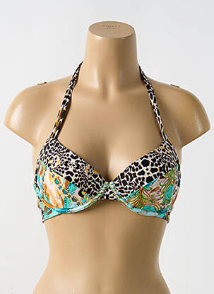 Sutien de costum de baie elasticitate top sutien modelat negru LULI FAMA femeie