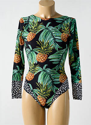 Costum de baie dintr-o singură piesă elasticitate verde MALAI femeie