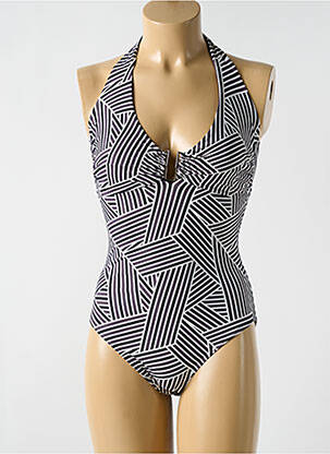 Costum de baie dintr-o singură piesă imprimeu fantezie top triunghiuri negru CYELL femeie
