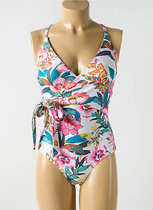Costum de baie dintr-o singură piesă elasticitate top sutien modelat alb CYELL femeie