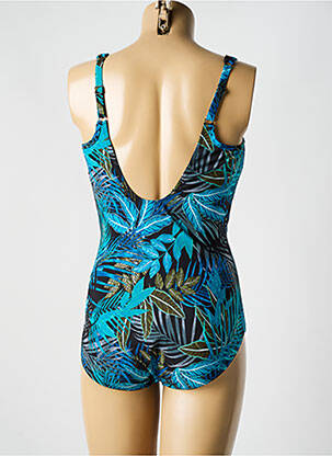 Costum de baie dintr-o singură piesă elasticitate sutien cupe întregi cu decolteu înalt albastru MIRACLESUIT femeie