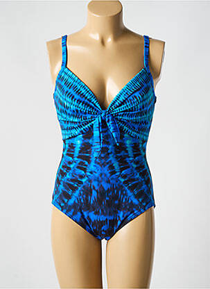 Costum de baie dintr-o singură piesă imprimeu fantezie sutien cupe întregi cu decolteu înalt albastru MIRACLESUIT femeie