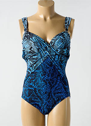 Costum de baie dintr-o singură piesă efect material satinat top sutien modelat albastru MIRACLESUIT femeie