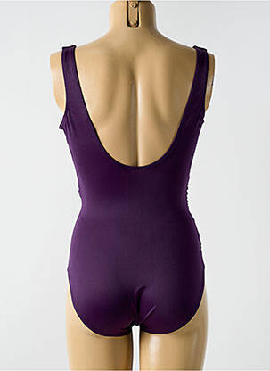 Costum de baie dintr-o singură piesă efect material satinat top sutien modelat violet MIRACLESUIT femeie