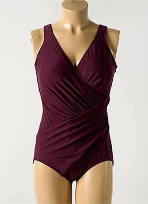 Costum de baie dintr-o singură piesă efect material satinat top sutien modelat violet MIRACLESUIT femeie