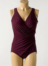 Costum de baie dintr-o singură piesă efect material satinat top sutien modelat violet MIRACLESUIT femme