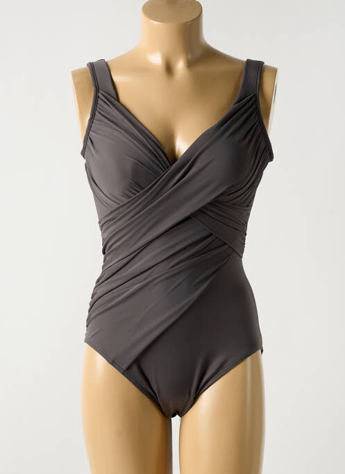 Costum de baie dintr-o singură piesă efect material satinat top sutien modelat gri MIRACLESUIT femme