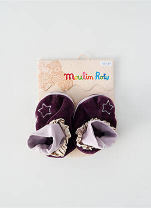 Papuci/Pantofi de casă violet MOULIN ROTY fată