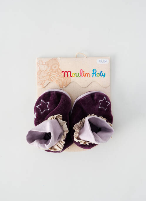 Papuci/Pantofi de casă violet MOULIN ROTY fată