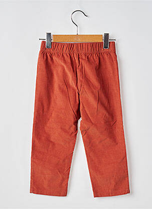 Pantalon drept țesătură catifea talie elastică portocalie MOULIN ROTY fată