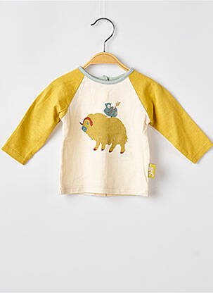 Tricou imprimeu fantezie mâneci lungi galben MOULIN ROTY băiat