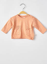 Tricou croială dreaptă mâneci lungi portocaliu MOULIN ROTY fille
