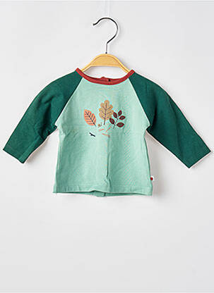 Tricou închidere presată mâneci lungi verde MOULIN ROTY băiat