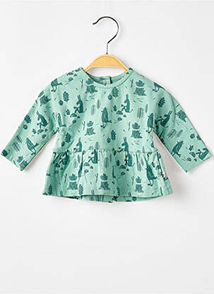 Top croială evazată mâneci lungi verde MOULIN ROTY fată
