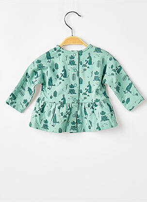 Top croială evazată mâneci lungi verde MOULIN ROTY fată
