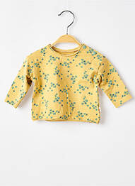 Tricou croială dreaptă mâneci lungi galben MOULIN ROTY fille