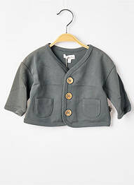 Vestă cu mâneci lungi croială dreaptă verde MOULIN ROTY fille