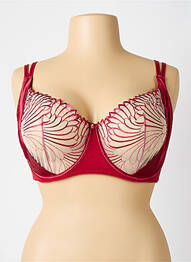 Sutien efect material satinat sutien cupe întregi cu decolteu înalt roșu SCANTILLY femeie