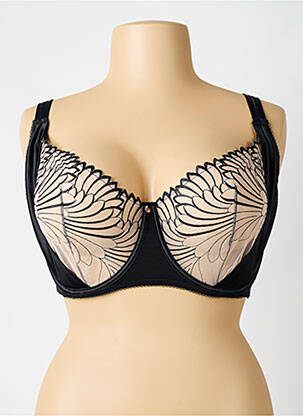 Sutien efect material satinat sutien cupe întregi cu decolteu înalt negru SCANTILLY femeie