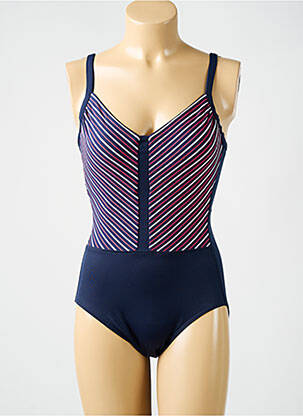 Costum de baie dintr-o singură piesă efect material satinat top sutien modelat albastru MIRACLESUIT femeie