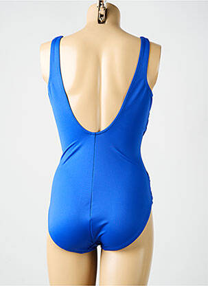 Costum de baie dintr-o singură piesă efect material satinat top sutien modelat albastru MIRACLESUIT femeie