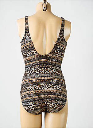 Costum de baie dintr-o singură piesă imprimeu fantezie top triunghiuri maro MIRACLESUIT femeie