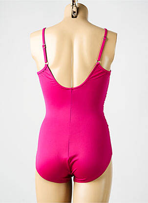 Costum de baie dintr-o singură piesă efect material satinat sutien cupe întregi cu decolteu înalt roz MIRACLESUIT femeie