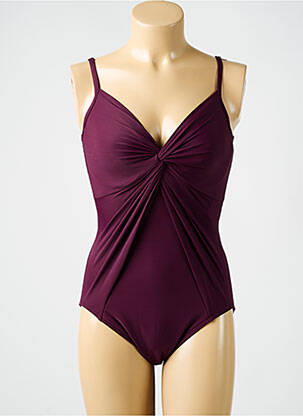 Costum de baie dintr-o singură piesă elasticitate sutien cupe întregi cu decolteu înalt violet MIRACLESUIT femeie