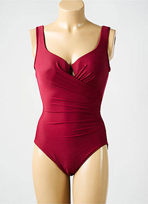 Costum de baie dintr-o singură piesă efect material satinat top sutien modelat roșu MIRACLESUIT femeie