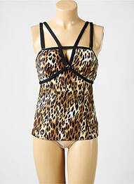 Top de baie efect material satinat maro AMORESSA femme
