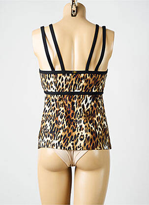 Top de baie efect material satinat maro AMORESSA femeie