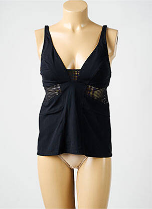 Top de baie efect material satinat negru AMORESSA femeie