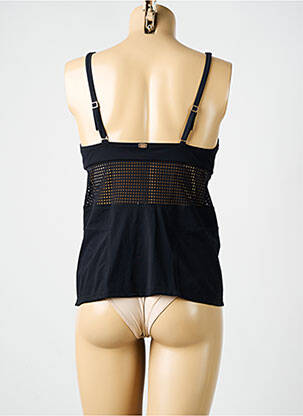 Top de baie efect material satinat negru AMORESSA femeie