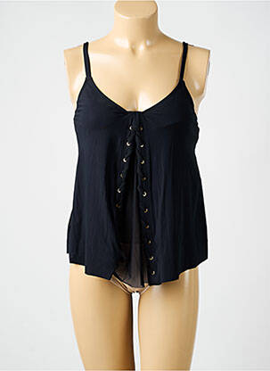 Top de baie efect material satinat negru AMORESSA femeie