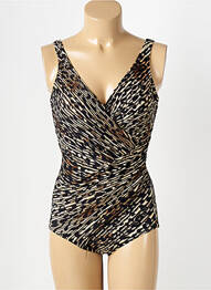 Costum de baie dintr-o singură piesă imprimeu fantezie top sutien modelat maro MIRACLESUIT femme