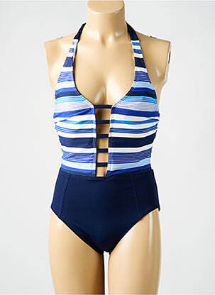 Costum de baie dintr-o singură piesă elasticitate top sutien modelat albastru AMORESSA femeie